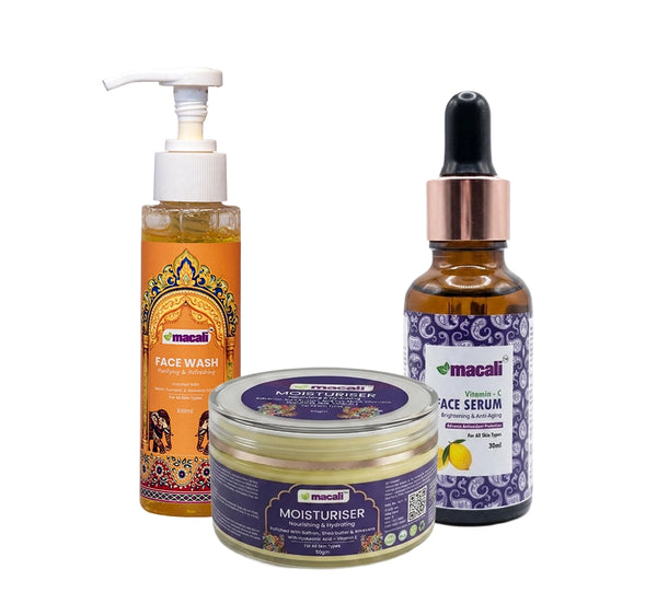 Macali Nourising and Hydrating Moisturiser & Purifying and Refreshing Facewash & Vitamin C Face Serum