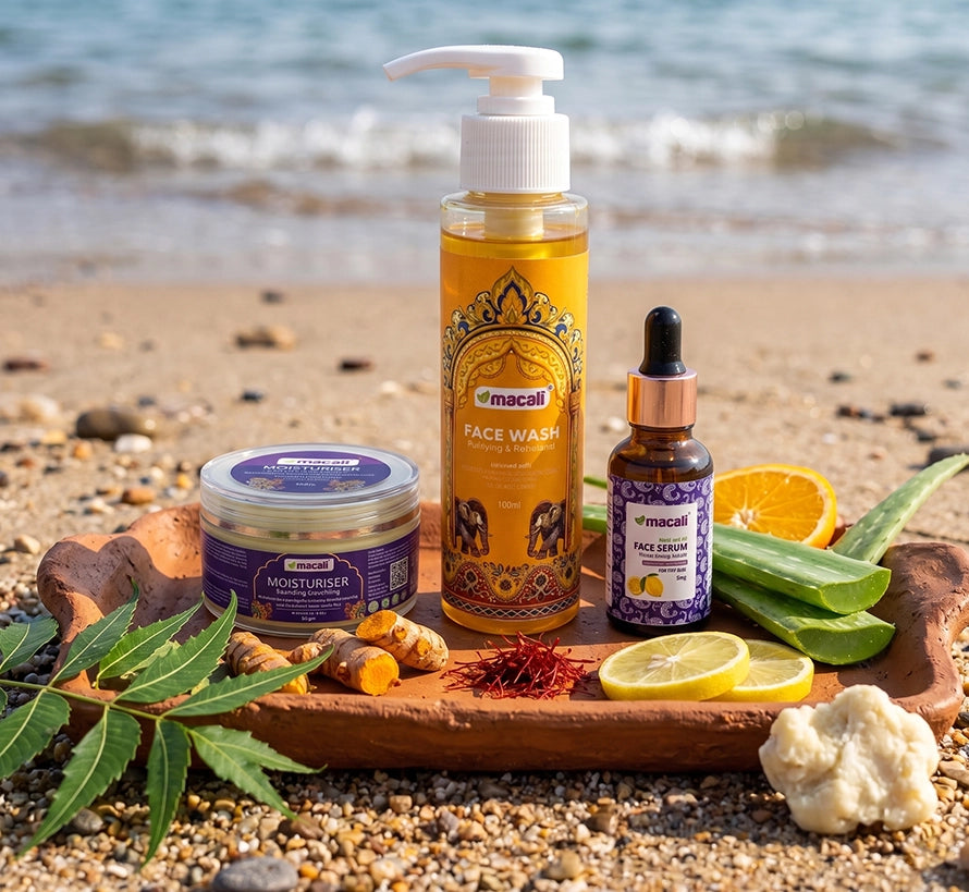 Macali Nourising and Hydrating Moisturiser & Purifying and Refreshing Facewash & Vitamin C Face Serum