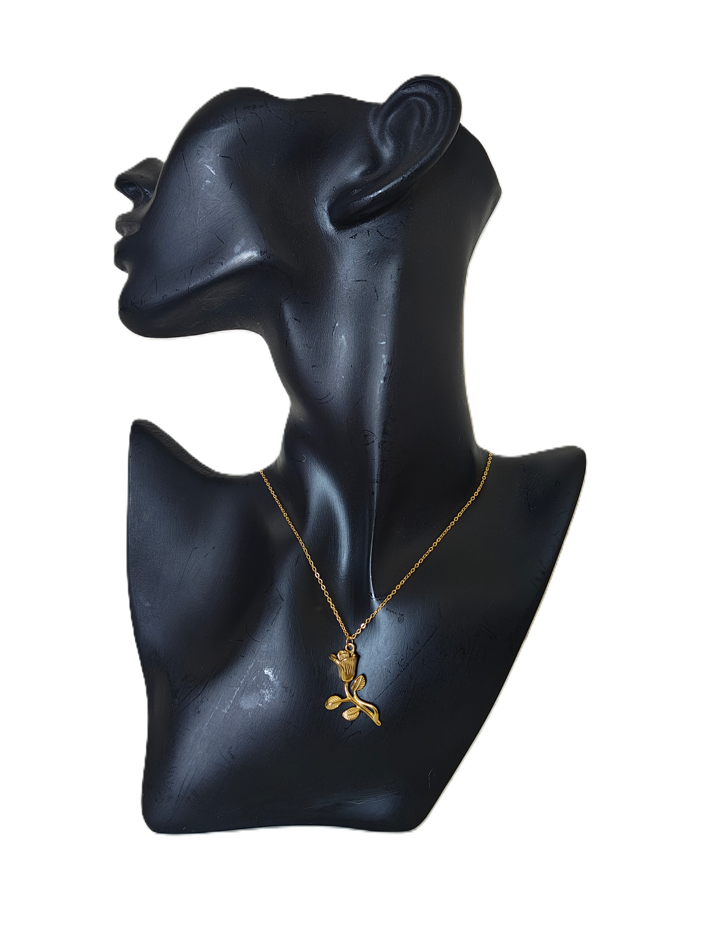 Anti Tarnish golden coloured chain with rose pendent