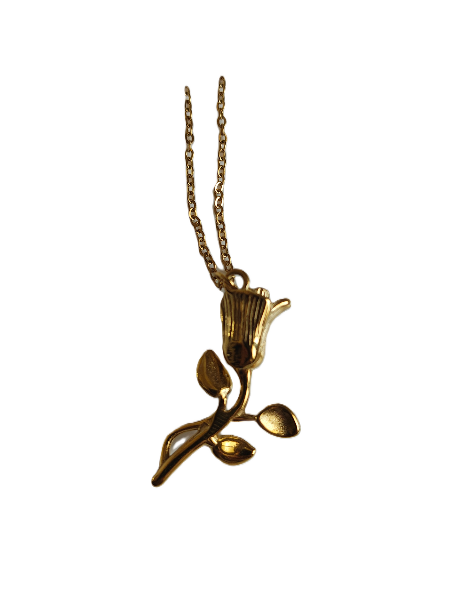 Anti Tarnish golden coloured chain with rose pendent