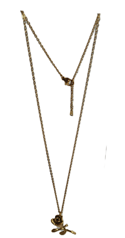 Anti Tarnish golden coloured chain with rose pendent