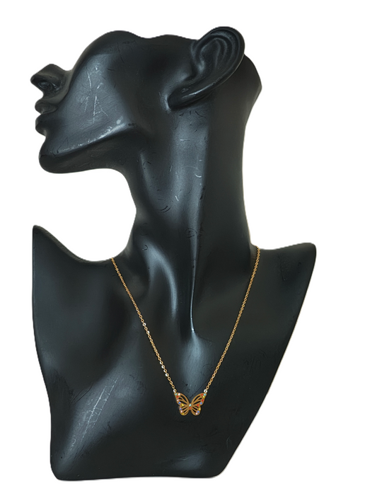 Anti tarnish golden coloured chain with butterfly pendant